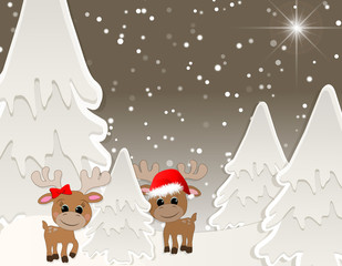 Winterlandschaft & Rentiere