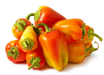 fresh peppers on white background
