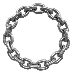 chain links united in ring. Image with clipping path