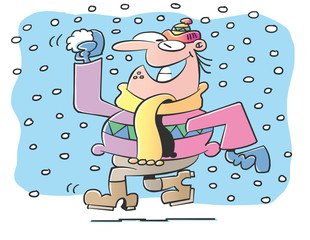 Man throws a snowball