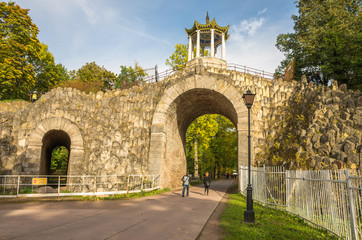 The  mound Large Caprices (1772-1774) in the Alexander Park, Tsarskoye Selo. Russia.