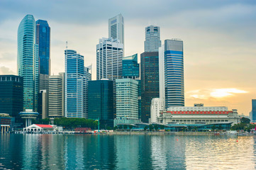 Fototapeta na wymiar Singapore colorful skyline
