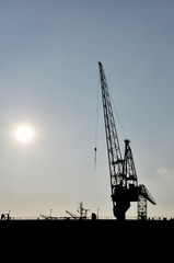 the sea cargo port skyline