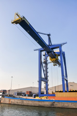 sea cargo port large cranes