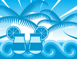 palm trees and beach cocktails