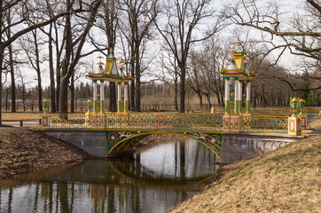  The Small Chinese  Bridge in the Alexander Park, Tsarskoye Selo, Saint-Petersburg, Russia.