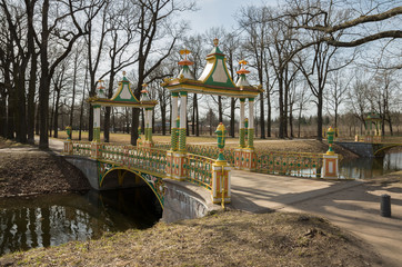  The Small Chinese  Bridge in the Alexander Park, Tsarskoye Selo, Saint-Petersburg, Russia.