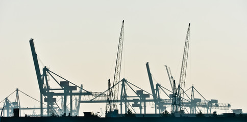 the sea cargo port skyline