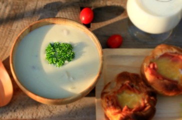 soup potatoes with breakfast