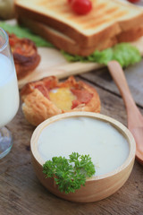 soup potatoes with breakfast