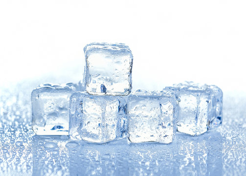  ice cubes on white background