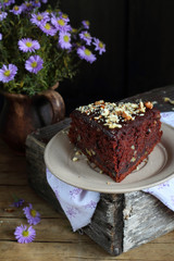 chocolate cake with zucchini and walnuts