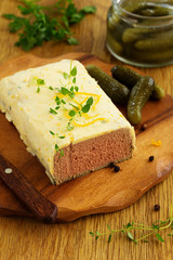 Terrine of chicken liver with butter.