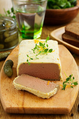 Terrine of chicken liver with butter.