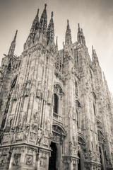 Duomo Milan Italy - black and white photo