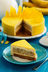Banana cake mousse.