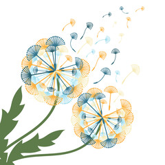 Obraz premium Illustration of concept dandelion. Vector