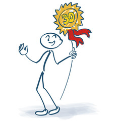 Strichmännchen mit einem 30 Jahresjubiläum