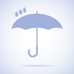 Vector umbrella logo, icon, rain symbol, silhouette shape, weather, interface element