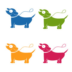 Icons funny cartoon dog. Vector