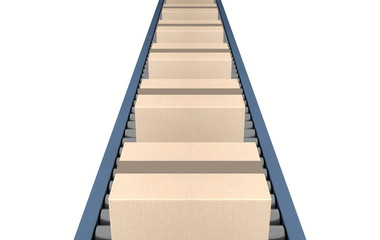 Roller Conveyor With Boxes