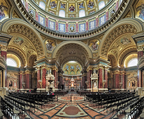 Interior of St. Stephen's Basilica (Szent Istvan-bazilika) in Budapest, Hungary