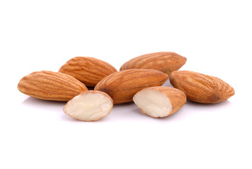 almond nuts isolated on white background