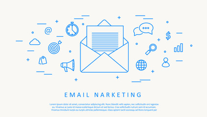 email infographic concept thin line design