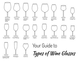 Hand drawn isolated wine glasses