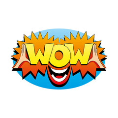 Wow icon on white background.