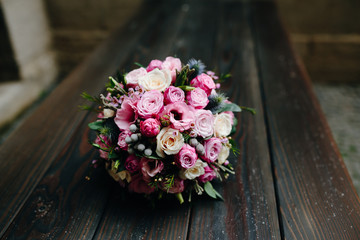 Wedding bouquet with roses