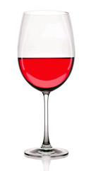 Glass of red wine, isolated on white