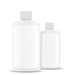 Blank shampoo bottles isolated on white background