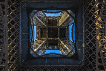 Fragment of construction Eiffel Tower (La Tour Eiffel). Paris.