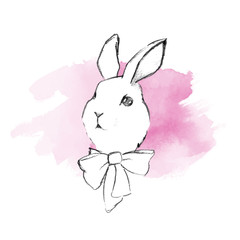 Rabbit pencil sketch 2 in vector