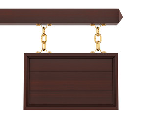 render of a wood sign, isolated on white