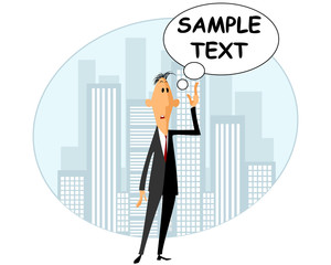 Businessman talking speech