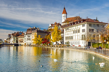 Thuner Altstadt mit Kirche, Schweiz