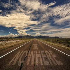 Conceptual Image of Road With the Word Nowhere