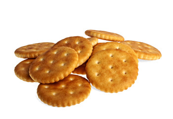 Cracker cookies isolated on white background