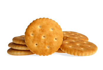 Cracker cookies isolated on white background