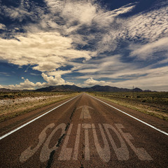 Conceptual Image of Road With the Word Solitude