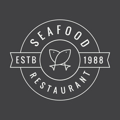 Vintage restaurant logo, badge or emblem. Vector illustration