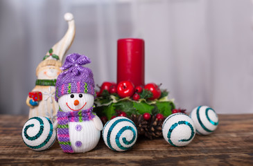 Christmas card with a snowman