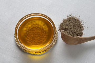 Brown flax seed and linseed oil