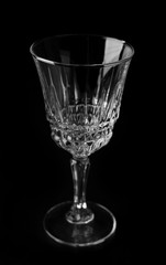 Empty glass on black background