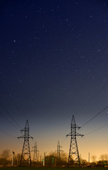 powerline at night