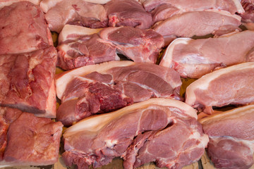 Fresh pork in market