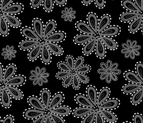 Floral vector seamless pattern with abstract figured flowers. You can use any color of background