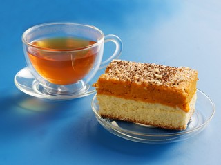 biscuit cake with pumpkin pulp dough